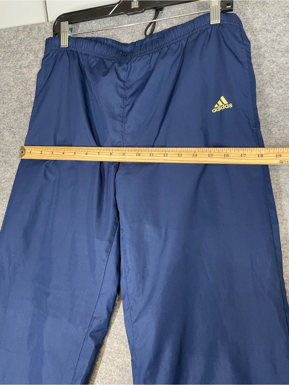 Vintage Y2K Adidas Track Pants Blue Small Athletic Windbreaker Joggers Training - Picture 10 of 15